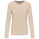 Női hosszú ujjú kereknyakú pamut póló, Kariban KA383, Light Sand-2XL