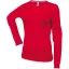 Női hosszú ujjú kereknyakú pamut póló, Kariban KA383, Red-2XL
