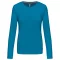 Női hosszú ujjú kereknyakú pamut póló, Kariban KA383, Tropical Blue-2XL