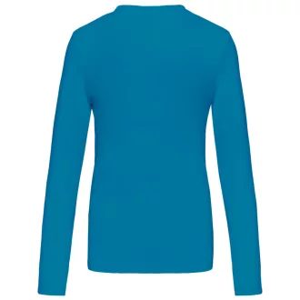   Női hosszú ujjú kereknyakú pamut póló, Kariban KA383, Tropical Blue-2XL