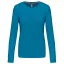 Női hosszú ujjú kereknyakú pamut póló, Kariban KA383, Tropical Blue-L