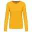 Női hosszú ujjú kereknyakú pamut póló, Kariban KA383, Yellow-2XL