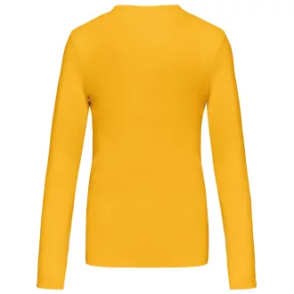   Női hosszú ujjú kereknyakú pamut póló, Kariban KA383, Yellow-2XL