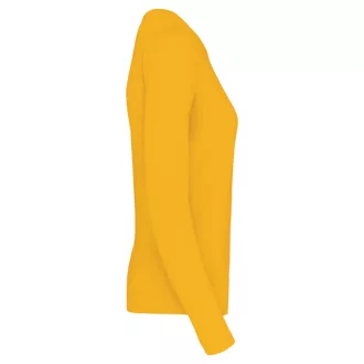   Női hosszú ujjú kereknyakú pamut póló, Kariban KA383, Yellow-2XL