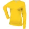 Női hosszú ujjú kereknyakú pamut póló, Kariban KA383, Yellow-XL