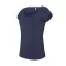 Női rövid ujjú, csónak nyakú pamut póló, Kariban KA384, Navy-2XL