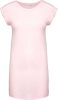 Női hosszú pólóruha, rövid ujjú, Kariban KA388, Pale Pink-S/M