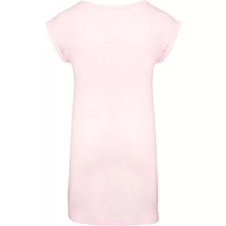   Női hosszú pólóruha, rövid ujjú, Kariban KA388, Pale Pink-S/M