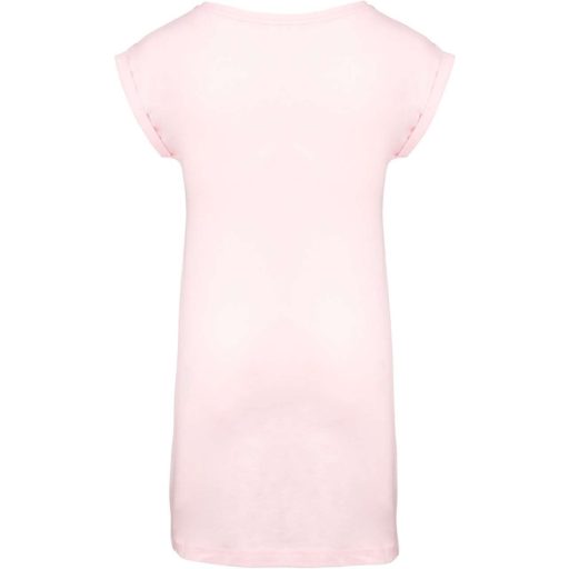 Női hosszú pólóruha, rövid ujjú, Kariban KA388, Pale Pink-S/M