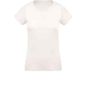   Női környakas rövid ujjú organikus pamut póló, Kariban KA391, Creme-XS