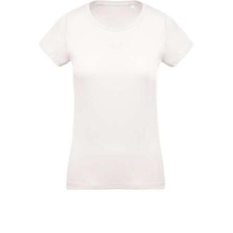   Női környakas rövid ujjú organikus pamut póló, Kariban KA391, Creme-XS