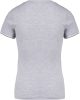 Női V-nyakú piké póló, csíkos szélekkel, Kariban KA394, Oxford Grey/Navy/White-XL