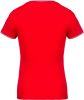 Női V-nyakú piké póló, csíkos szélekkel, Kariban KA394, Red/Navy/White-XL