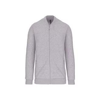   Uniszex  vastag cpzáros pulóver, Kariban KA4002, Oxford Grey-XS