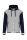 Uniszex kapucnis patentos vastag pulóver, Kariban KA4003, Oxford Grey/Navy/White-L