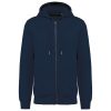 Uniszex  cipzáros kapucnis vastag pulóver, Kariban KA4008, Navy-2XL