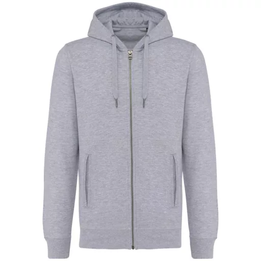 Uniszex  cipzáros kapucnis vastag pulóver, Kariban KA4008, Oxford Grey-2XL