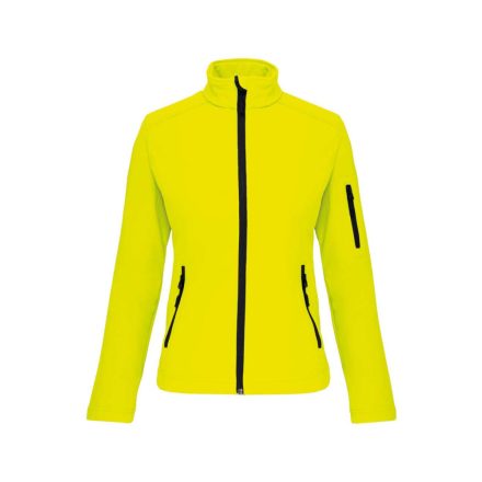 Női 3 rétegű softshell dzseki, Kariban KA400, Fluorescent Yellow-3XL