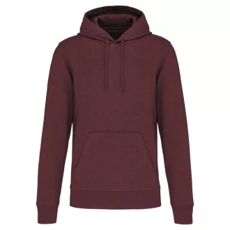   Férfi organikus kapucnis pulóver, Kariban KA4027, Wine Heather-3XL