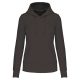 Női organikus kapucnis pulóver, Kariban KA4028, Dark Grey-XL