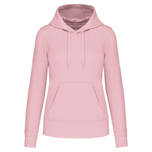 Női organikus kapucnis pulóver, Kariban KA4028, Pale Pink-2XL