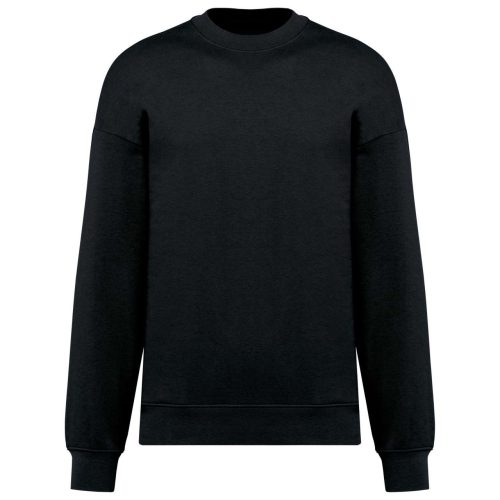 Uniszex  laza szabású organikus környakas pulóver, Kariban KA4032, Black-XS