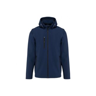  Uniszex  levehető ujjú kapucnis softshell dzseki, Kariban KA422, Navy-S