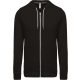Uniszex  könnyű vékony kapucnis cipzáras pulóver (póló), Kariban KA438, Black-3XL