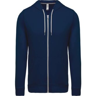  Uniszex  könnyű vékony kapucnis cipzáras pulóver (póló), Kariban KA438, Navy-XS