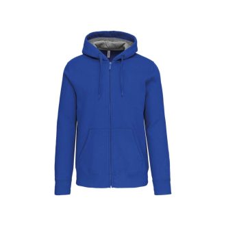   Uniszex  cipzáras kapucnis vastag pulóver, Kariban KA444, Light Royal Blue-XS