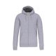 Uniszex  cipzáras kapucnis vastag pulóver, Kariban KA444, Oxford Grey-XL