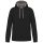Férfi pulóver kontrasztos bélésű kapucnival, Kariban KA446, Black/Fine Grey-XS