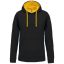 Férfi pulóver kontrasztos bélésű kapucnival, Kariban KA446, Black/Yellow-M