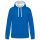 Férfi pulóver kontrasztos bélésű kapucnival, Kariban KA446, Light Royal Blue/White-XS