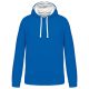 Férfi pulóver kontrasztos bélésű kapucnival, Kariban KA446, Light Royal Blue/White-XS