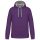 Férfi pulóver kontrasztos bélésű kapucnival, Kariban KA446, Purple/Oxford Grey-4XL