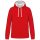 Férfi pulóver kontrasztos bélésű kapucnival, Kariban KA446, Red/White-XS