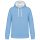 Férfi pulóver kontrasztos bélésű kapucnival, Kariban KA446, Sky Blue/White-S