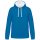 Férfi pulóver kontrasztos bélésű kapucnival, Kariban KA446, Tropical Blue/White-2XL