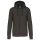 Uniszex  kapucnis cipzáras pulóver, Kariban KA454, Dark Grey-2XL