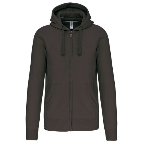 Uniszex  kapucnis cipzáras pulóver, Kariban KA454, Dark Grey-2XL