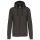 Uniszex  kapucnis cipzáras pulóver, Kariban KA454, Dark Grey-L