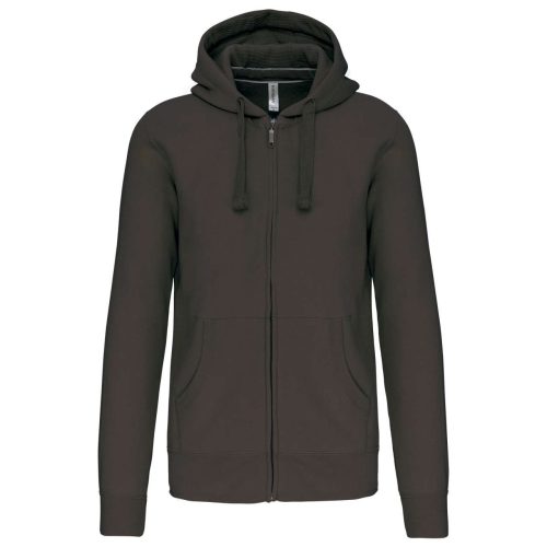 Uniszex  kapucnis cipzáras pulóver, Kariban KA454, Dark Grey-L