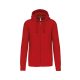Uniszex  kapucnis cipzáras pulóver, Kariban KA454, Red-2XL