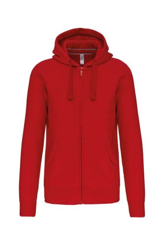 Uniszex  kapucnis cipzáras pulóver, Kariban KA454, Red-XL