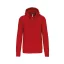 Uniszex  kapucnis cipzáras pulóver, Kariban KA454, Red-XL