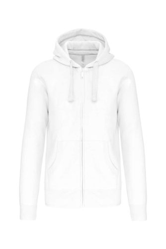 Uniszex  kapucnis cipzáras pulóver, Kariban KA454, White-XL