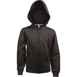   Gyermek cipzáras kapucnis pulóver, Kariban KA455, Black-6/8