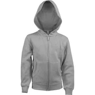   Gyermek cipzáras kapucnis pulóver, Kariban KA455, Oxford Grey-6/8