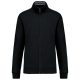 Férfi vastag cipzáras pulóver bordázott csíkos gallérral, Kariban KA456, Black-2XL